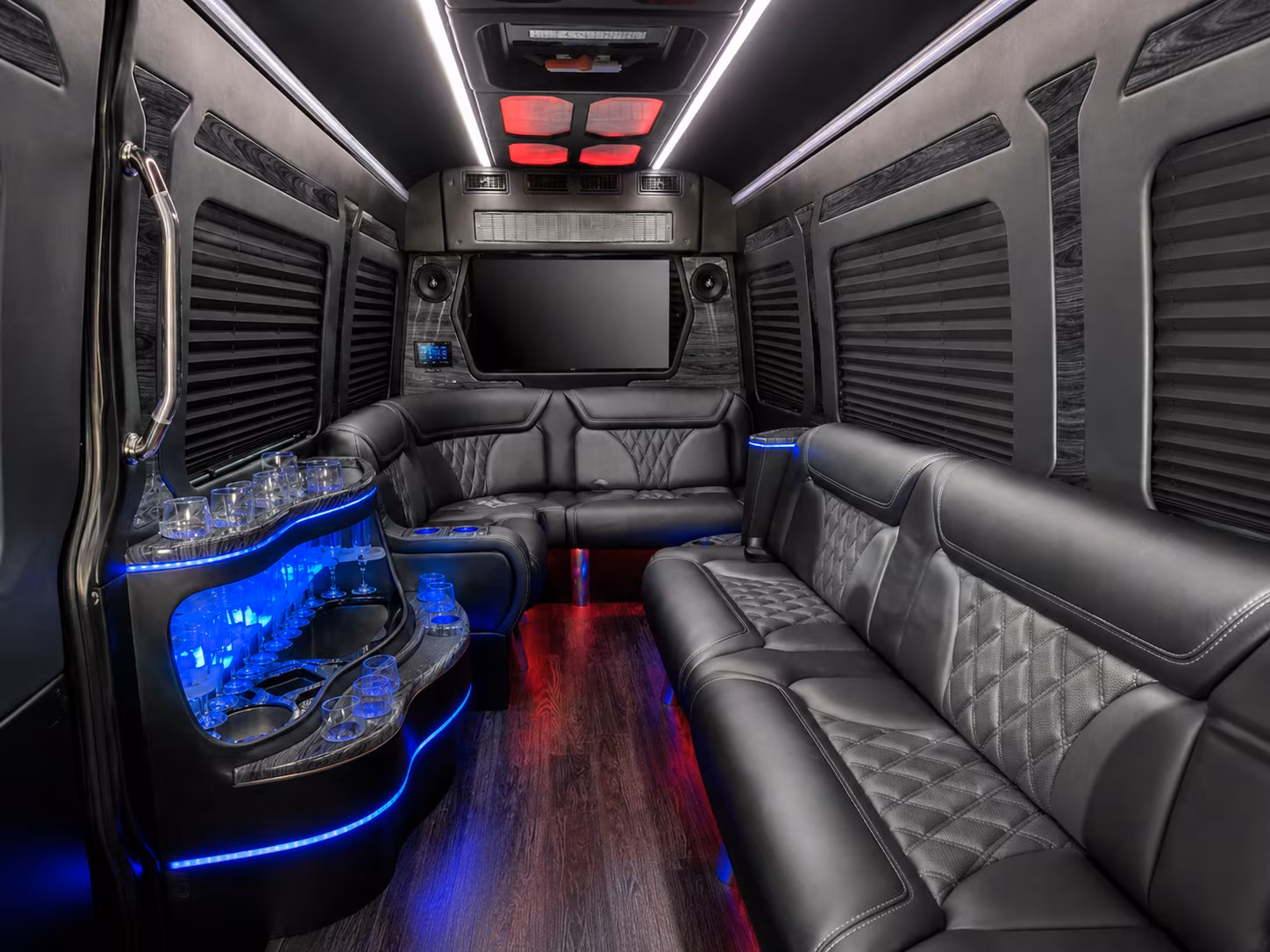 hawthorne 50 passenger party bus inside